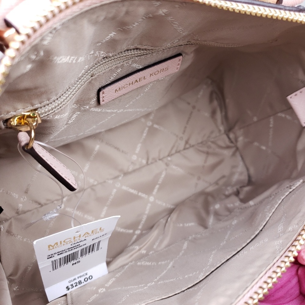 🌺NWT Michael Kors MD Ciara Satchel Ballet pink MK - Picture 5 of 8